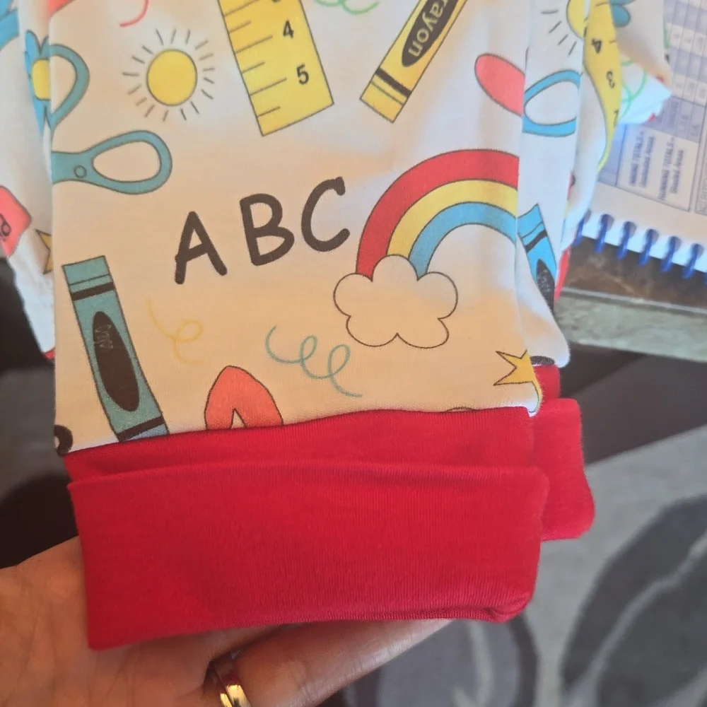 NWOT Unisex Size 8 And Size 10 Kids Pajamas School Themed - Picture 11 of 12